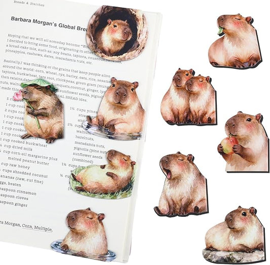 10Pcs Magnetic Bookmark, Cute Animal Book Marks for Reading, Hydrochoerus Hydrochaeris Bookmark, Office Reading Accessories, Page Clips for Book Lovers, Reader, Women, Students