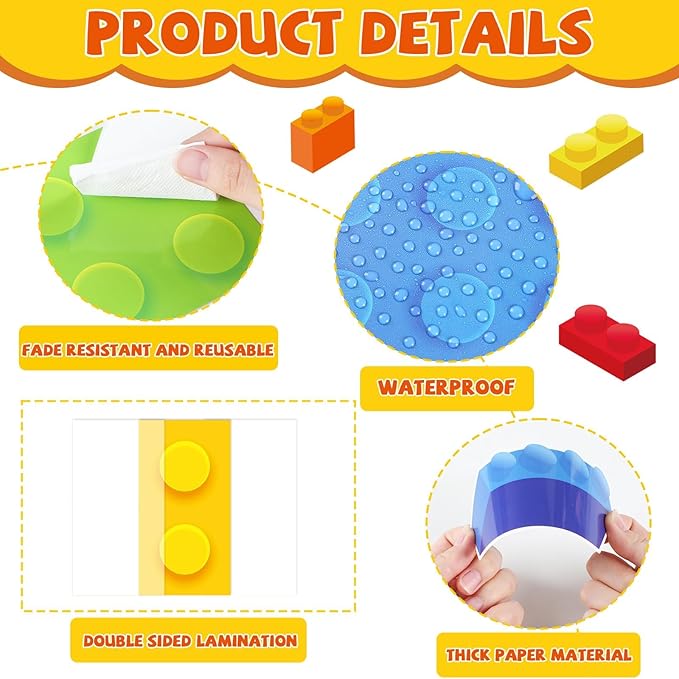 Naozinebi 87 Pcs Building Blocks Bulletin Board Set Classroom Decoration Back to School Building Our Future in Our Grade Cutouts for Classroom School Chalkboard Wall Valentine Decor Party Supplies