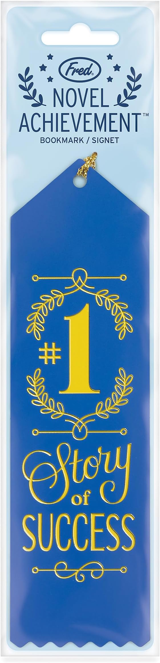 Genuine Fred Novel Achievement Bookmark, Story of Success, Coated Steel with Gold Tassel, 1.9" x 6.9" - Great Gift for Book Lovers, Teachers, Graduates, new Job