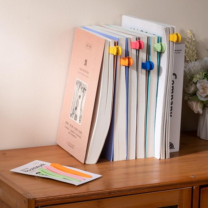9Pcs Automatic Bookmark, Silicone Smart Book Marks for Reading Women, Men, Kids,Cute Unique Book Markers Bookmark Clip Reading Accessories Gifts for Book Lovers