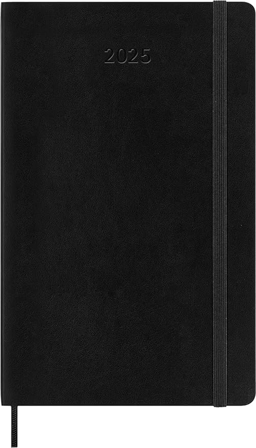 Moleskine Classic 12 Month 2025 Weekly Planner, Soft Cover, Large (5" x 8.25"), Black, 144 pages