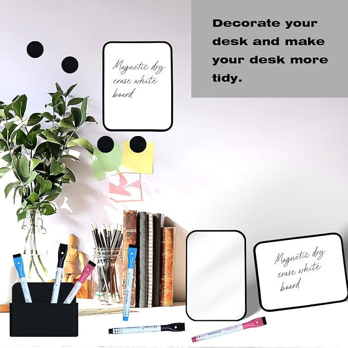 Denylo pro Magnetic Locker Accessories Kit Back to School Essentials Locker Organizer Supplies Includes Whiteboard Mirror Storage Box Dry Erase Marker and More for Back to School Essentials，Black