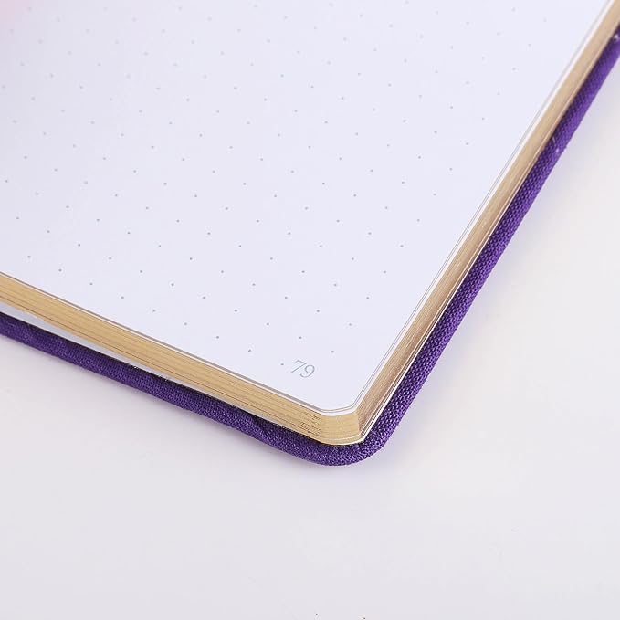 A5 Bullet Dotted Journal Notebook | 160gsm Thick Bleedproof Paper, Lay Flat Binding, 160 Numbered Pages | Hard Cover Dot Grid Notebook/Bullet Journals for Creatives & Professionals-BAR