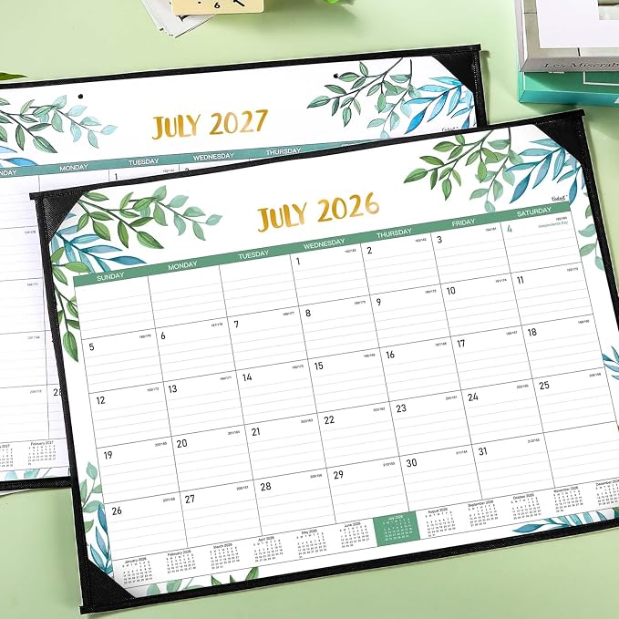 Desk Calendar 2026-2027 - Desk Calendar 2026-2027 Large 22'' x 17'', from July 2026 to December 2027, 18 Months Calendars with Protect Corner