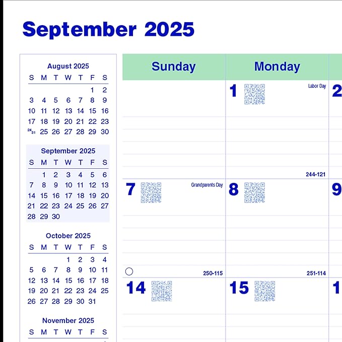 Blueline® 2026 Plan & Link™ Essential Monthly Planner, 16 Months, September 2025 to December 2026, Twin-Wire Binding, 9.25" x 7.25", Black (C1200.81T-26)