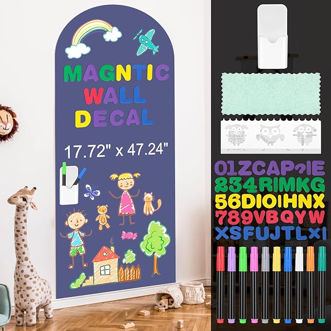 Meetory Magnetic Wall Decal - 47x17 Inch Magnetic Chalkboard for Wall, Magnet Arch Wall Decal for Bedsroom Home