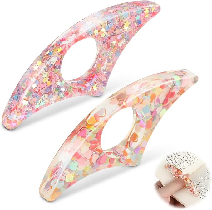 2Pcs Thumb Book Page Holder Book Holder Dried Flower Page Holders for Reading Accessories Books Lovers Gifts for Women Best Friend Birthday Gifts Teacher Graduation Bookish Reader Books Club