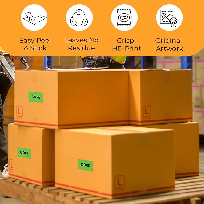 StickerJet Core – Warehouse Receiving Labels – 3"x5" Rectangle Labels – 500 Qty/Roll – Paper, Easy Peel & Stick, Strong Adhesive, No Residue and Made in USA