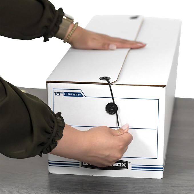 Bankers Box LIBERTY Check and Form Boxes, Standard Set-Up, String and Button, 7 x 8 3/4 x 23 3/4 Inches, Case of 12 (00018)