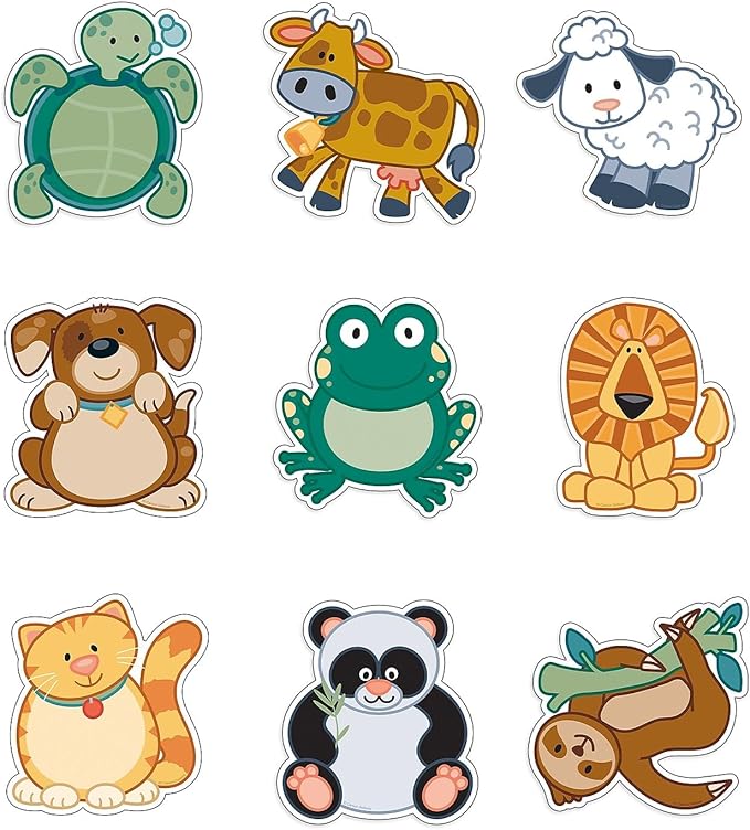 Carson Dellosa 150-Piece Zoo Animals and Friends Cutouts, Bugs, Sea Creatures, Farm and Jungle Theme Decorations for Bulletin Board, Party, and Classroom Decor