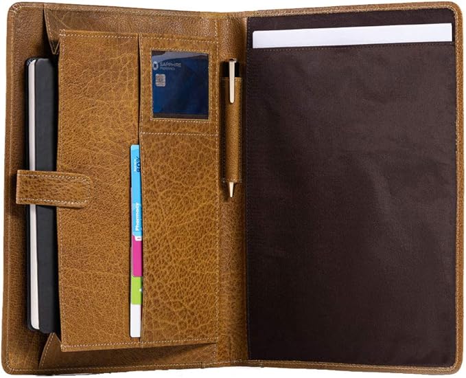 Leather Business Portfolio Business Personal Organiser Folder Full Grain Leather padfolio by KomalC