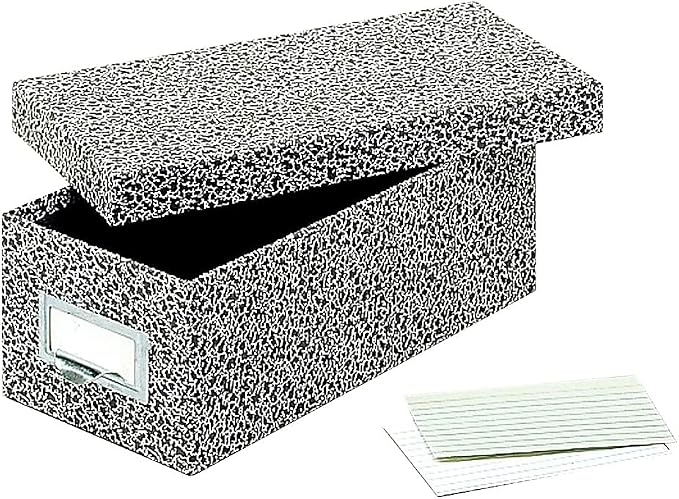 Globe-Weis/Pendaflex Fiberboard Index Card Storage Box, 3 x 5 Inches Card Size, Black Agate (93 BLA)