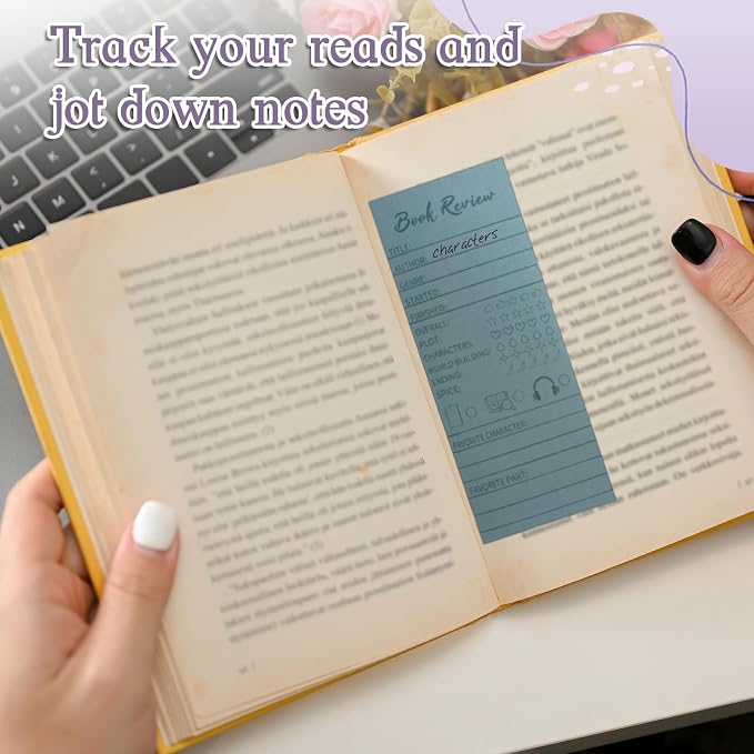 100 Pcs Colorful Book Review Bookmarks Book Marker Reading Log Bookish Gift for Readers Reading Page Markers to Review Tracker