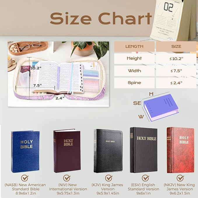 XKDOUS Bible Cover for Women Church Book Holder Quilted Carrying Case with Handle, Tabs, Study Supplies Portable Bible Bag Journaling Kit Christian Gifts for Mom Lady