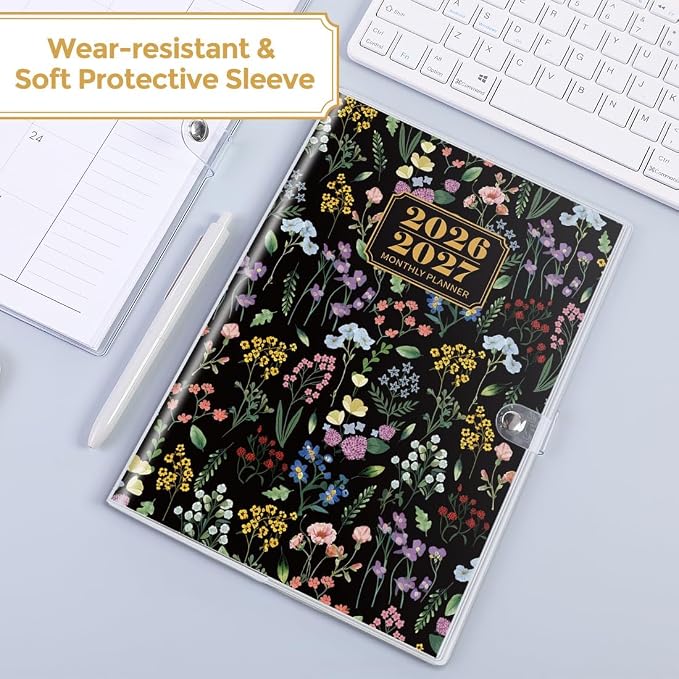 SKYDUE B5 Monthly Planner 2026-2027, 2 Year Calendar Planner from January 2026 to December 2027, 7"x 10" Organizational Planner for Office, School & Personal Use
