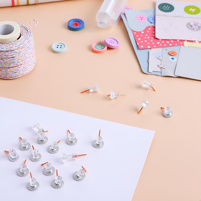 50Pieces Metal Push Pins Map Pins Thumb Tacks Pushpins for Cork Board Sewing Pins for Fabric Sewing Tape, Adhesives and Fasteners