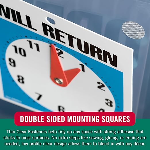 VELCRO Brand Clear Mounting Dots Square | Double Sided | For Indoor Use | Low Profile | 7/8 inch, 150 Dots, Pack of 12