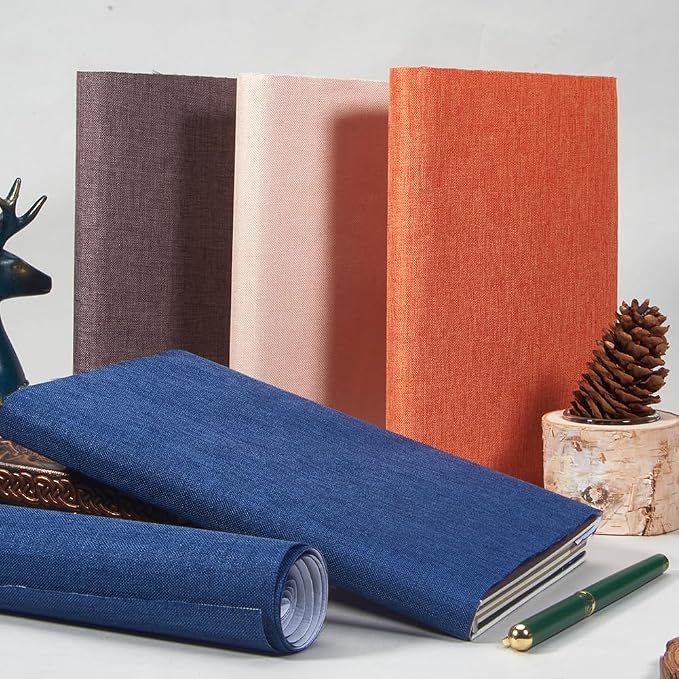 CRASPIRE 51 x 11.8 Linen Book Cloth Sailor Blue for A4-A8 Book Binding Fabric Surface Paper Backed Bookcover Album Scrapbooking Archival DIY Covering Protector Bookcloth Bookbinding Supplies