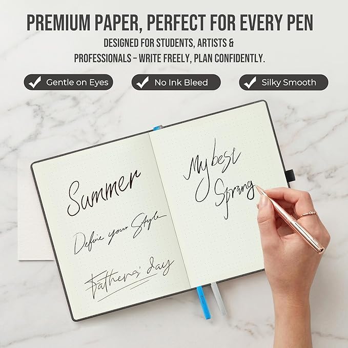 Planner 2026-2027 Weekly & Monthly Planner with Hourly Time Slots, 18 Month Academic Calendar July 2026 – Dec 2027, Vertical Layout, Monthly Tabs, Textured Fabric Hardcover, Grey