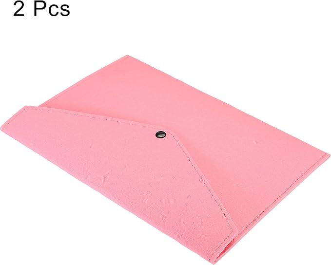 PATIKIL File Bag Felt Folder 2 Pack A4 Envelope Document Storage Pouch Organizer for Office Business, Pink