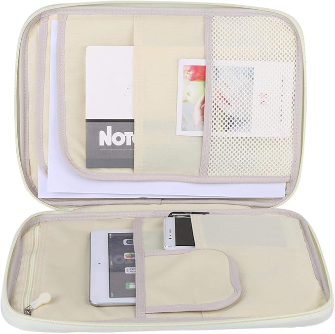 5Colors A4 Document File Folder Portfolio Organizer Computer Notebook Zippered Case(Green)