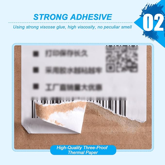 5 Roll Direct Thermal Shipping Labels, Width 40Mm Height 20Mm-80Mm Waterproof and Adhesive Shipping Labels,40×20mm×1000