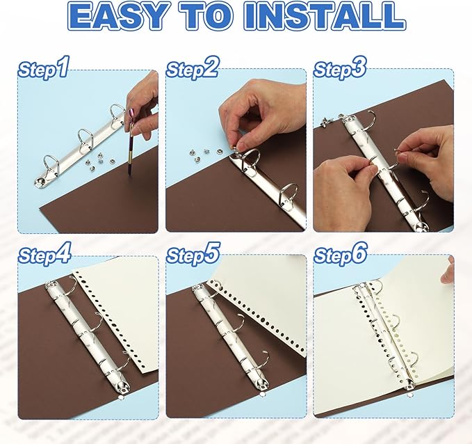PATIKIL B7 2 Hole Ring Binder Mechanisms, 2 Set 0.79" D Ring Replacement Binder Planner Loose Leaf Binding Spines for Organizers DIY Fill Paper Storage Folder Accessories, 20mm Silver Tone