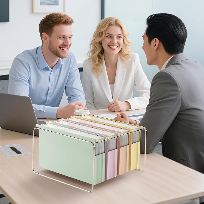 Ansook Legal Size Hanging File Folders,12 Pack File Folders Legal Size with Heavy Duty 2" Expansion, Plastic Hanging Folders for Filling Cabniet, Hanging Organizer for Office Home, Assorted Colors