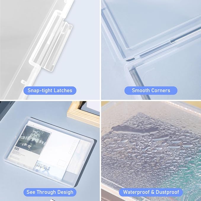 A4 Paper Holder Portable File Box Clear Plastic Document Case Waterproof Dustproof PP Storage Folder Magazine Filing Organizer Office/School Supplies(clear-2 pack)