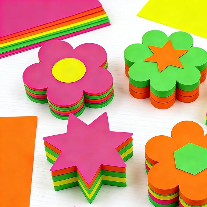 24 Sheets Neon Poster Board 11 x 14 Inches,10 Pt. Thickness Fluorescent Colored Poster Board,Double Sided Pink Green Orange Yellow,for Crafts, Signs, School Projects, Party Decorations(11 x 14 Inches)