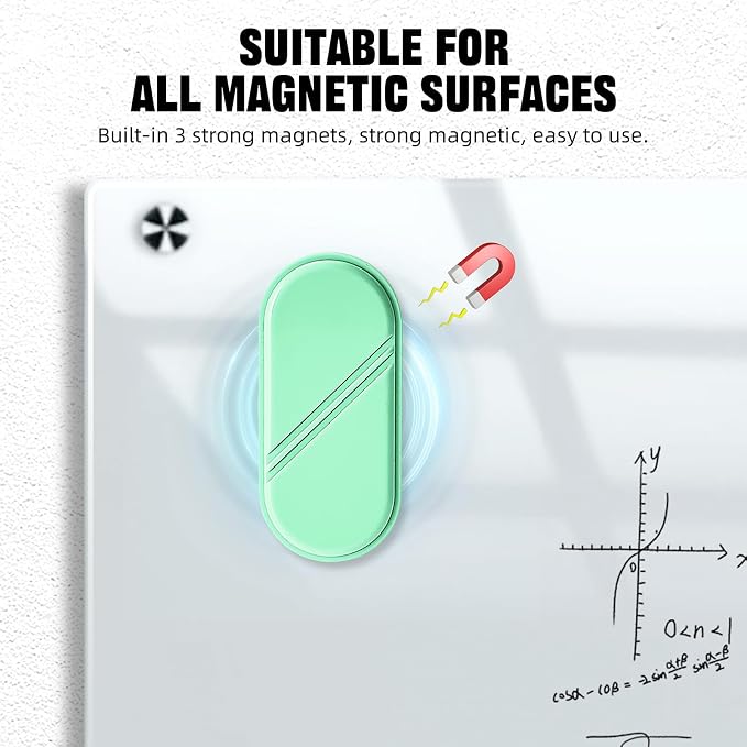 Dry Erase Eraser, Detachable Magnetic White Board Erasers - 2 Pack,Glass Board Glass Whiteboard Eraser for Office and School Supplies (Green)