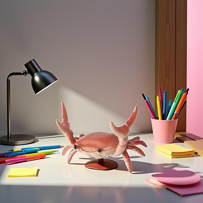 1Pcs Creative Crab Pen Holder Weightlifting Crabs Pen Stand Storage Rack, Office Desktop Decoration, Pencil Holders Desk Supplies Holders and Dispensers, Workspace Organizers (Orange)