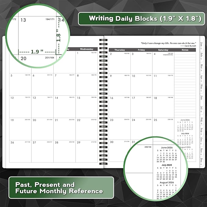 2026-2028 Monthly Planner/Calendar - July 2026 - June 2028, Monthly Calendar 2026-2028, 9" x 11", 2 Years Planner, Cardboard Cover, Black
