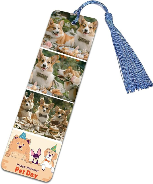 Custom Bookmark, Personalized Bookmarks Tassel with Photo Text Customized Double-Sided Book Mark for Women Men Book Lover Christmas Valentine's Day