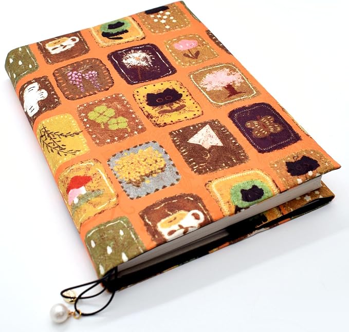 BLBMH 6x9 Bible Book Cover for Women, Non-Stretch Fabric Protector for Paperback, Handmade Soft Cloth Sleeve with Bookmark for Journals Notebooks, Privacy Reading Gift - XC Yellow