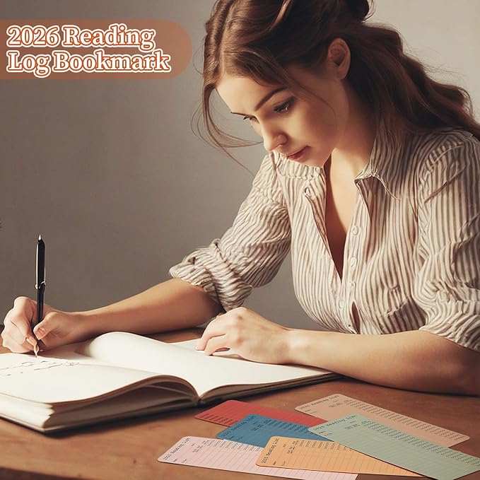 60 Pcs 2026 Reading Log Bookmark 3 x 7.9 Inch Reading List Bookmark Book Lovers Gift Macaron Color Library Book Tracker Notecards for Back to School Gifts Teachers Students Library Accessories