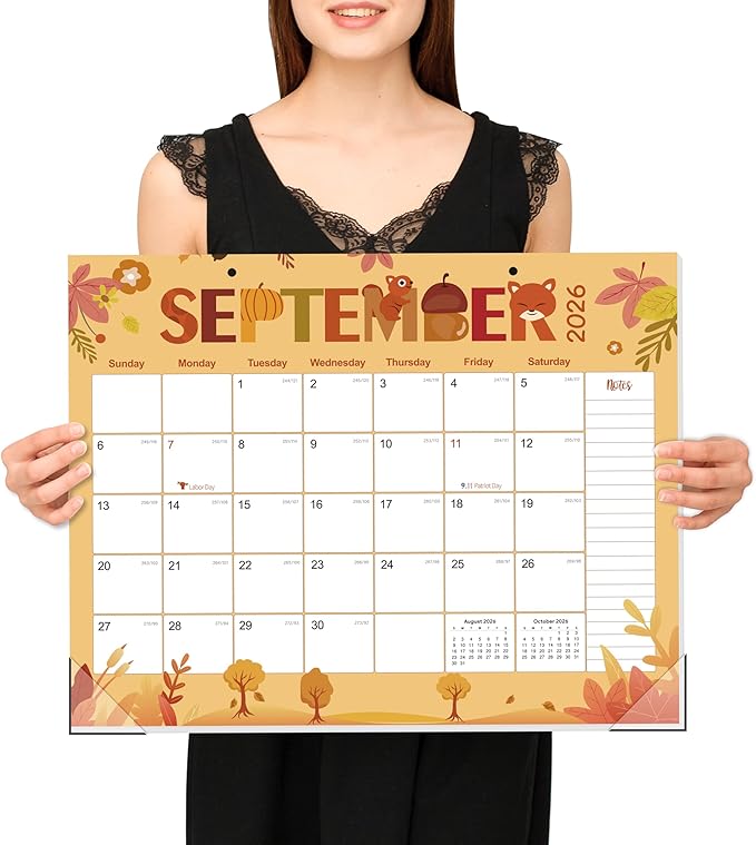 GuassLee Desk Calendar 2026-2027 Large 22" x 17" Desktop/Wall Monthly Calendar 18-Month School Year Planner Covers January 2026 to June 2027 with Julian Date&Notes for Easy Organizing