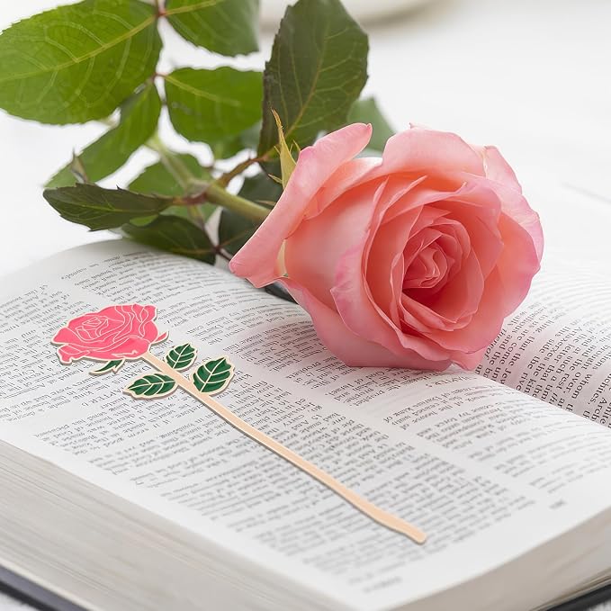 Metal Red Rose Pink Rose Bookmark Gift, Bookmarks for Women Mother's Day, Girlfriend and Friend Graduation, Teacher's Day, Thanksgiving, Cute Bookmarks for Book Lovers