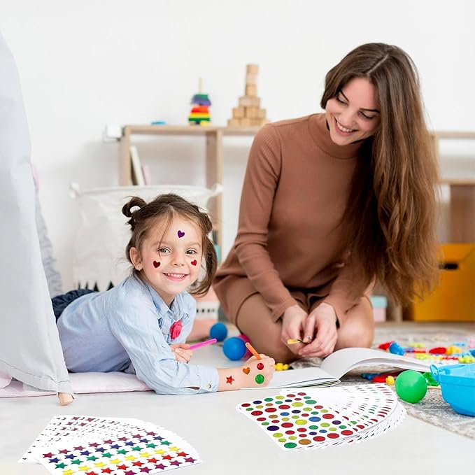 3330 PCS Holographic Glitter Stickers for Kids, 6 Styles Reward Stickers for School & Classroom, Teacher Supplies, Behavior Reward Charts, DIY Crafts & Decorations