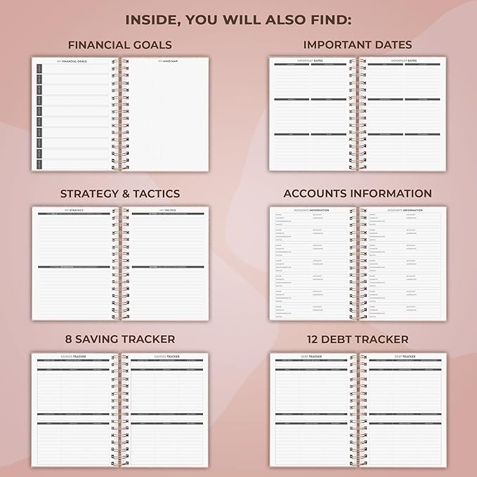 Clever Fox Budget Planner Spiral – Expense Tracker Notebook – Monthly Budgeting Organizer, Finance Logbook & Accounts Book to Control Your Money – Undated Bill Tracker, 6.3x8.4” - Rose Gold