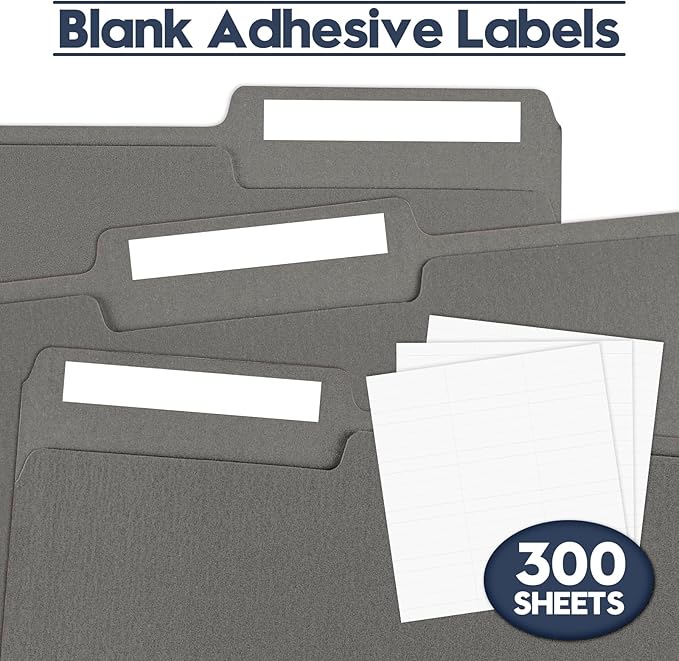 File Folders,Colored File Folders Letter Size,8.5" x 11",150 Pack 1/3 Cut Tab Bulk Folders with Blank Labels,Durable Paper Folders for Office Business School Home Use,Deep Black