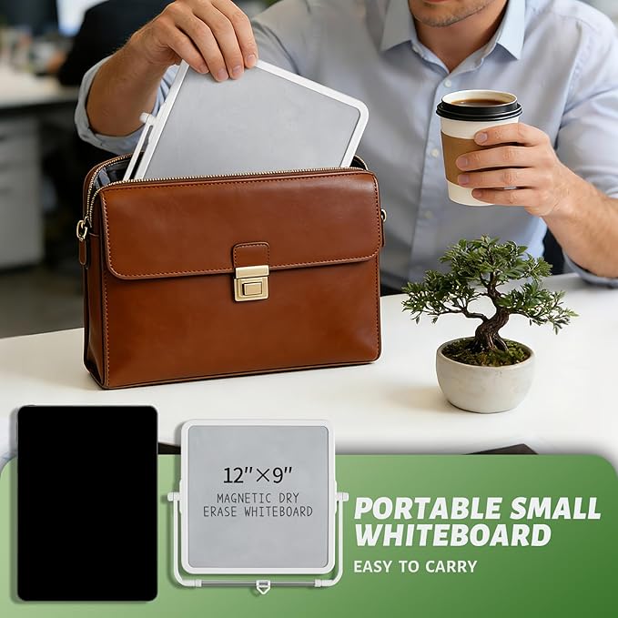 UNCLE BOARD 20 Inch x 13 Inch Dry Erase Board,Desktop & Wall Mount Whiteboard with Magnetic Nano Surface, for Office Home School Drawing Teaching.