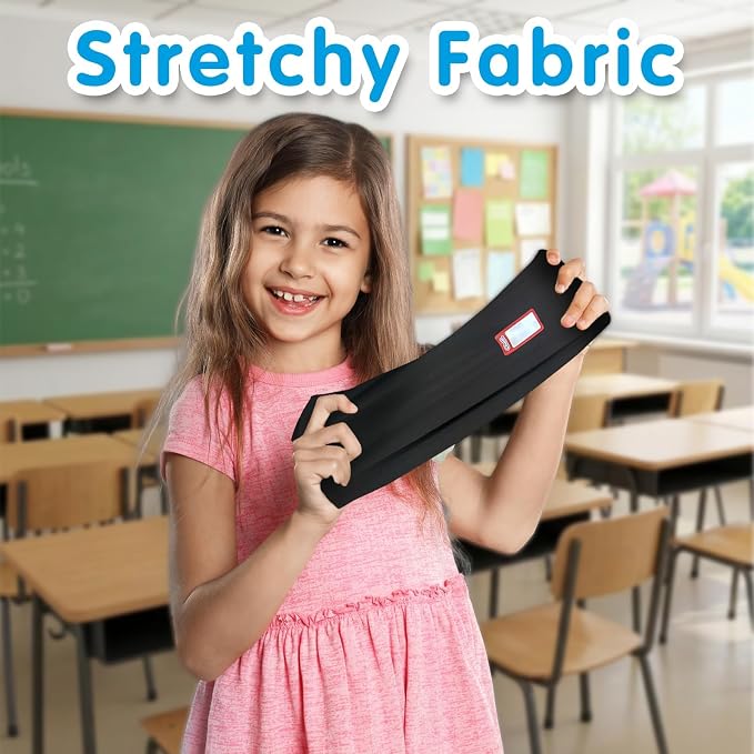 Chell Black Fabric Book Covers 6"x9", Book Sox Up to 8.5"x9.5", Stretchable and Reusable Book Protector, for Paperback and Hardcover, Pack of 6