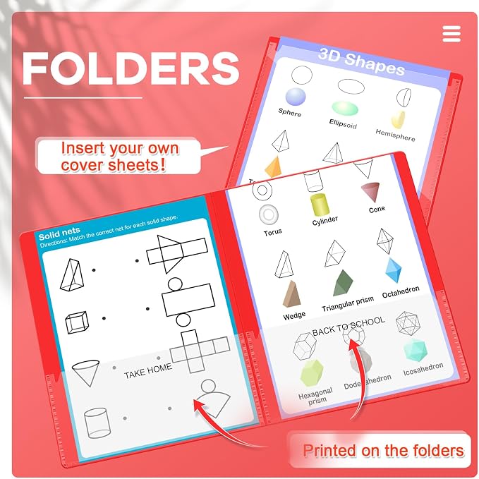 Henoyso 12 Pcs Folders with Pocket School to Home Folder Heavy Duty 2 Pocket Homework Folders with Clear Front Pockets for School Students Parent Teacher Communication (Red)