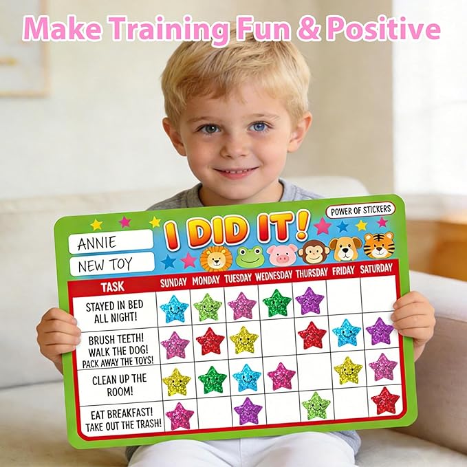 1000Pcs Smiley Face Star Stickers - 1 Inch Glitter Sparkly Reward Stickers, 8 Colors Self-Adhesive Foil Decals for Kids, Teacher Classroom Supplies, Planners, Scrapbooking & DIY Crafts