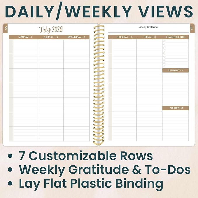 Daisy by bloom daily planners 2026-2027 Academic Year Student Planner (July 2026 - July 2027) - Elementary Through Middle School Calendar Agenda Book - 7” x 9" - Checkered