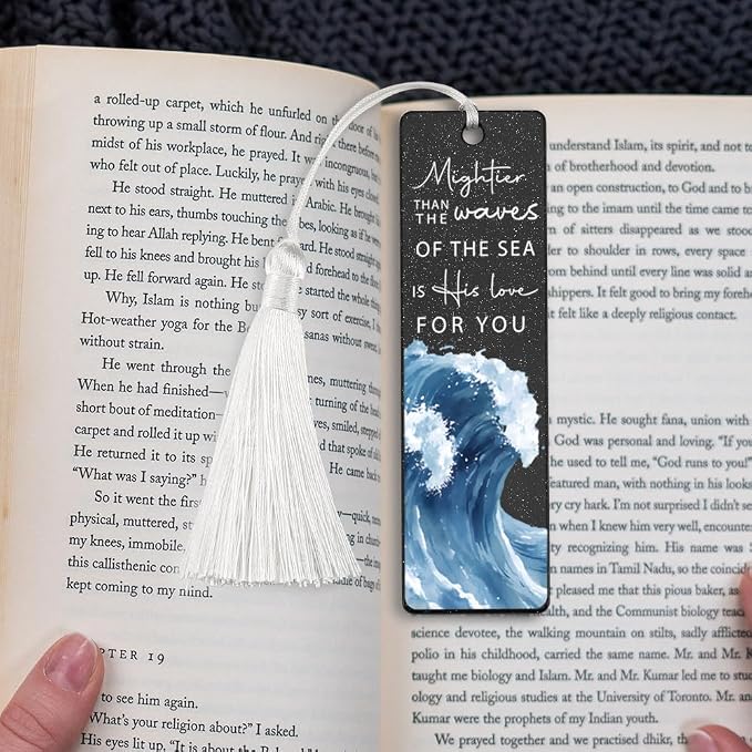 Christian Love Affirmation Bookmark, Inspirational Gift for Believers, Uplifting Gift for Spiritual Readers, Spiritual Bookish Present, Unique Ocean & Scripture Design Bookmark, WCB71