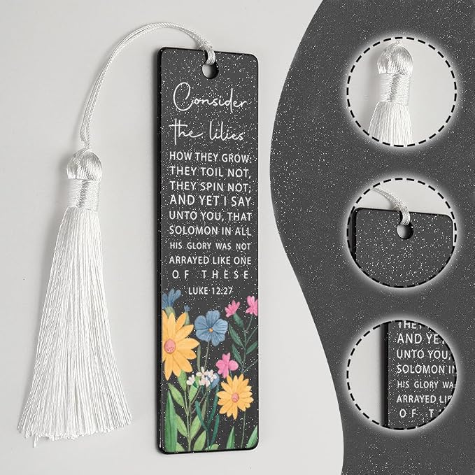 Christian Inspired Bookmark, Inspirational Gift for Believers, Uplifting Gift for Spiritual Readers, Spiritual Bookish Present, Unique Floral & Scripture Design Bookmark, WCB54