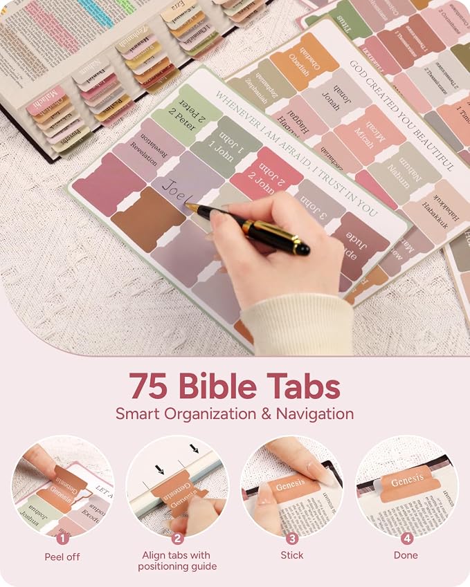 All-in-One Bible Journaling Kit – Quilted Bible Cover Case for Women, 31 Highlighters, 75 Tabs, Bible Study Supplies & Christian Gift for Women and Teens (Shoulder Strap, Grayishi Blue)