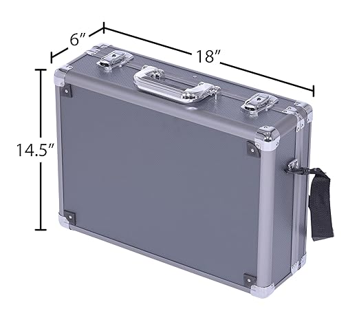 Vestil CASE-1813 Aluminum Carrying Case 18 In. x 14-1/2 In. Silver